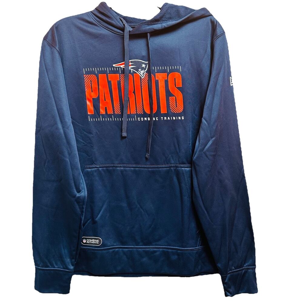 NFL New England Patriots TEAM APPAREL Pull Over Authentic Navy Hoodie Medium